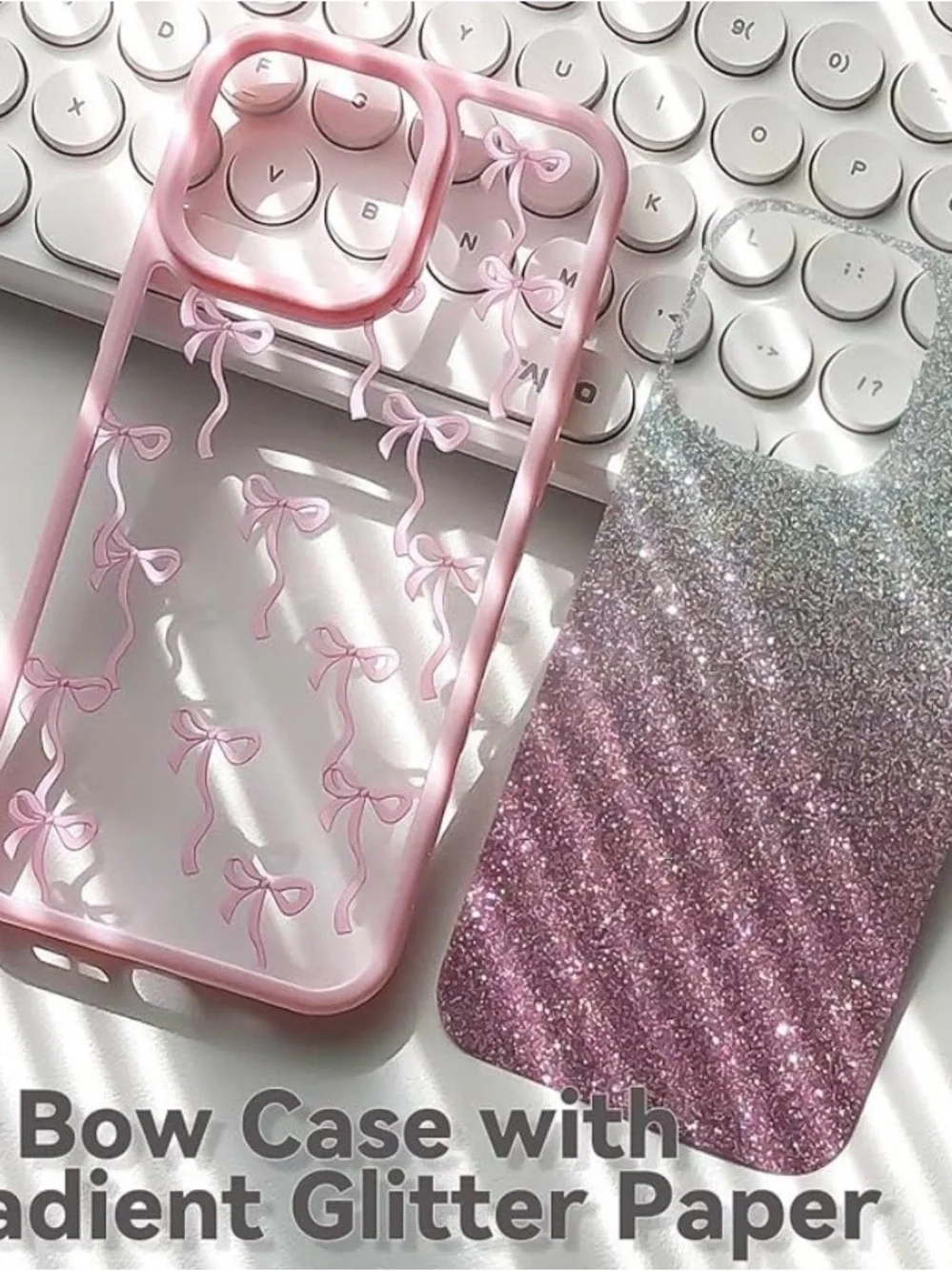 iPhone 16 Pro Max,Clear Slim Fit Pretty Aesthetic Bow Phone Case